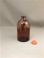 100 ml Glass Vial, Round, Amber, 20-7.6 mm finish Iso 