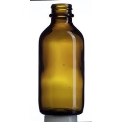 3 oz Glass Boston Round, Round, Amber, 22-400 GPI finish Iso