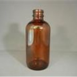 4 oz Glass Boston Round, Round, Amber, 22-400