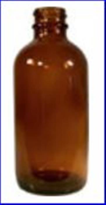4 oz Glass Boston Round, Round, Amber, 22-400