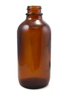 4 oz Glass Boston Round, Round, Amber, 22-400 GPI finish Sloped Shoulder