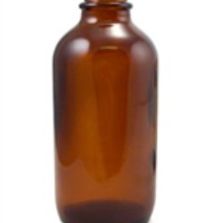 4 oz Glass Boston Round, Round, Amber, 22-400 GPI finish Sloped Shoulder
