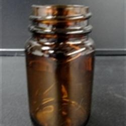 120 cc Glass Packer, Round, Amber, 38-400 GPI finish