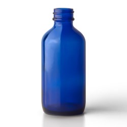 4 oz Glass Boston Round, Round, Cobalt Blue, 24-400