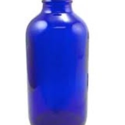 4 oz Glass Boston Round, Round, Cobalt Blue, 24-400 GPI finish Sloped Shoulder