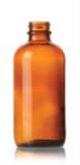6 oz Glass Boston Round, Round, Amber, 24-400
