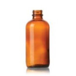 6 oz Glass Boston Round, Round, Amber, 24-400
