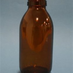 200 ml Glass Cylinder, Round, Amber, 28Tamper Evident finish 