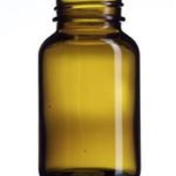200 ml Glass Packer, Round, Amber, 45-400 GPI finish