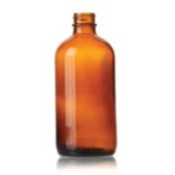 8 oz Glass Boston Round, Round, Flint, 24-400