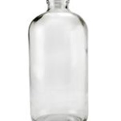 8 oz Glass Type 3 Boston Round, Round, Flint, 24-400 Sloped Shoulder 