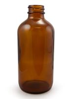 8 oz Glass Boston Round, Round, Amber, 24-400 GPI finish