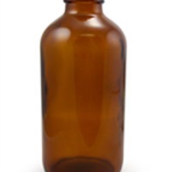 8 oz Glass Boston Round, Round, Amber, 24-400 GPI finish