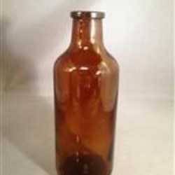 250 cc Glass Type 1 Vial, Round, Amber, 30-2710 Long Neck 