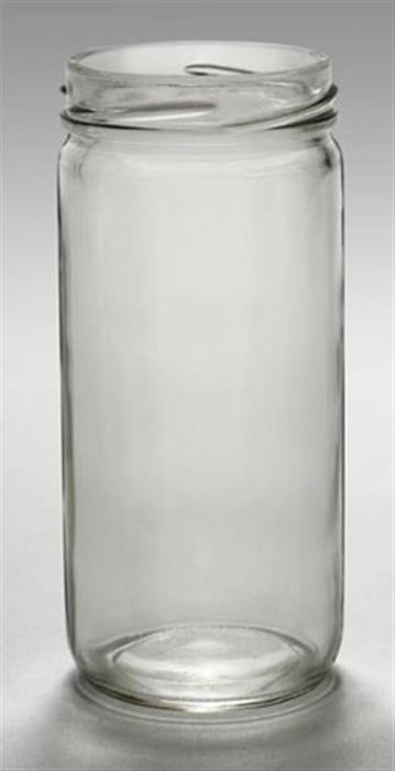 8 oz Glass Jar, Round, Flint, 58-2020 