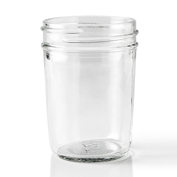 8 oz Glass Jar, Round, Flint, 70-450 Squat