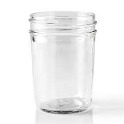 8 oz Glass Jar, Round, Flint, 70-450 Squat