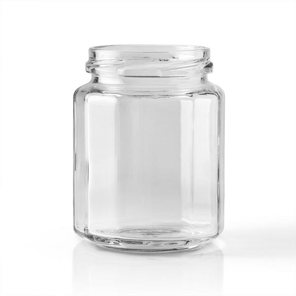 9 oz Glass Jar, Dodecagon, Flint, 63-2030