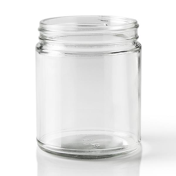 9 oz Glass Jar, Round, Flint, 70-400 Straight Sided