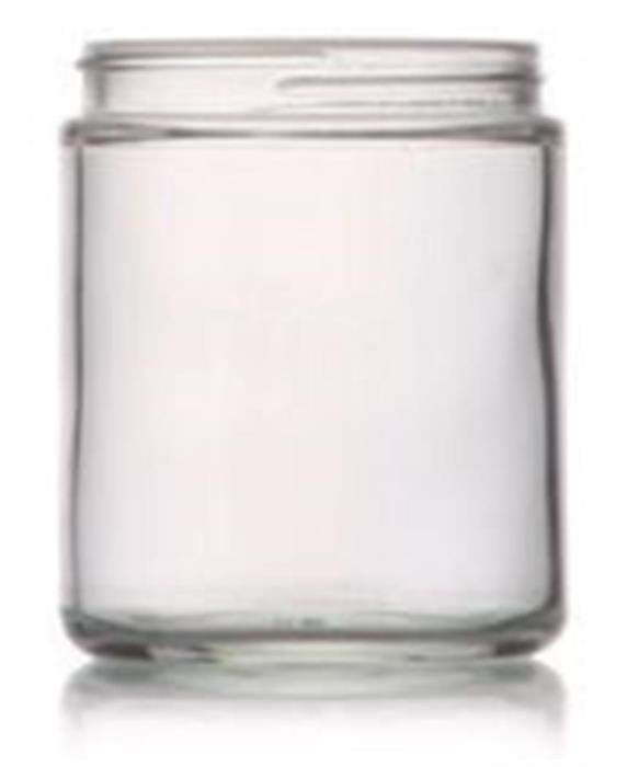 9 oz Glass Jar, Round, Flint, 70-400 Straight Sided
