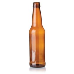12 oz Glass Long Neck, Round, Amber, 26Crown finish 