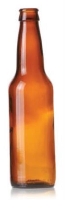 12 oz Glass Long Neck, Round, Amber, 26Crown finish