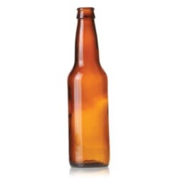 12 oz Glass Long Neck, Round, Amber, 26Crown finish 