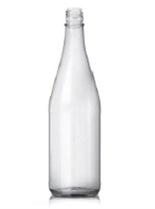 750 ml Glass Long Neck, Round, Flint, 28-1650