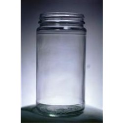 12 oz Glass Jar, Round, Flint, 63-405 Label Indent 