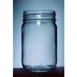 12 oz Glass Jar, Round, Flint, 70-450 