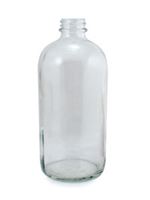 16 oz Glass Boston Round, Round, Flint, 28-400 GPI finish