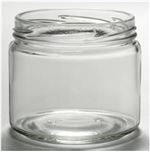 12 oz Glass Jar, Round, Flint, 82-2040 Lug finish Squat