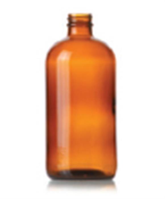 16 oz Glass Boston Round, Round, Flint, 28-405