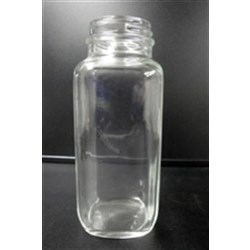 16 oz Glass Jar, Square, Flint, 48-400 