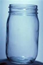 16 oz Glass Jar, Round, Flint, 70-450