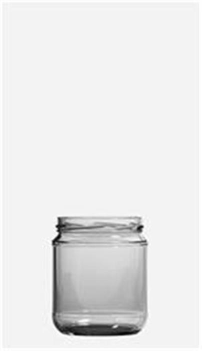 16 oz Glass Jar, Round, Flint, 82-2040 Squat