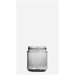 16 oz Glass Jar, Round, Flint, 82-2040 Squat 