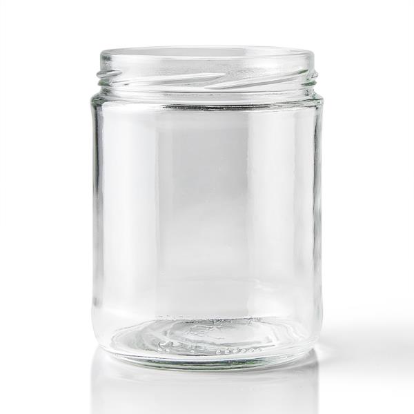16 oz Glass Jar, Round, Flint, 82-2040