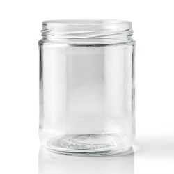 16 oz Glass Jar, Round, Flint, 82-2040 