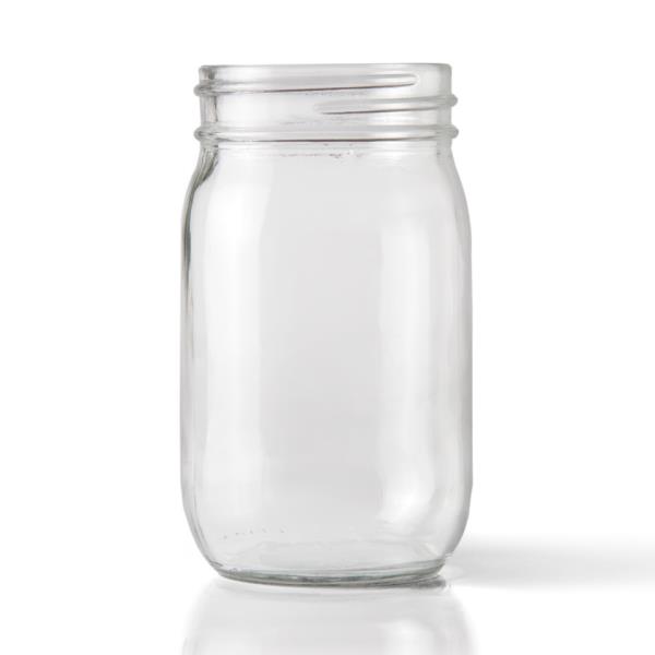 16 oz Glass Jar, Round, Clear, 70-450 