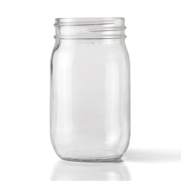 16 oz Glass Jar, Round, Clear, 70-450
