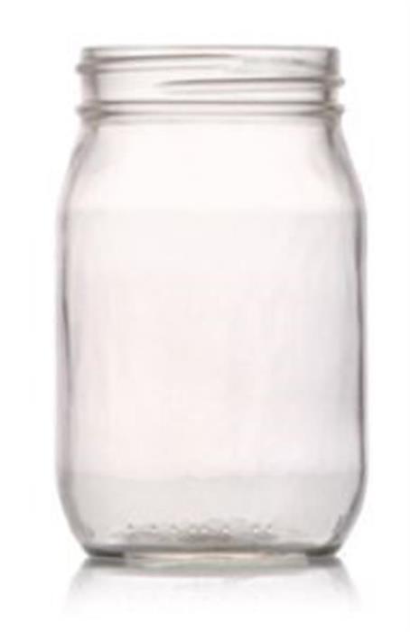 16 oz Glass Jar, Round, Flint, 70-450