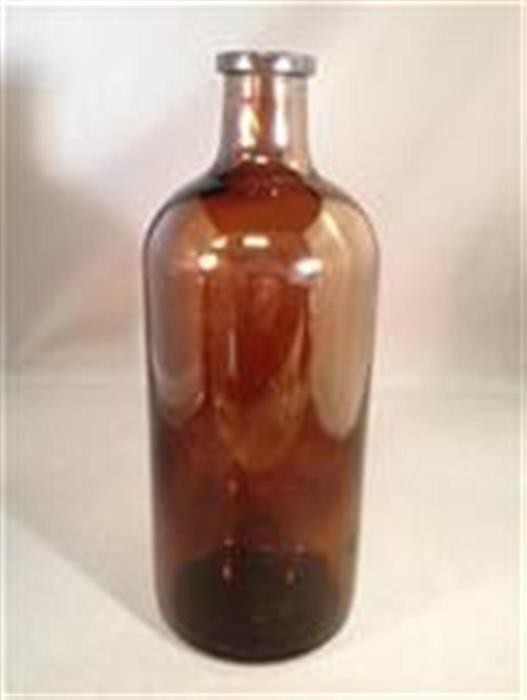 500 cc Glass Long Neck, Round, Amber, 30mm finish