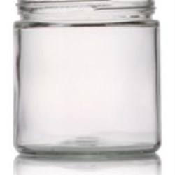 16 oz Glass Jar, Round, Flint, 89-400 Straight Sided