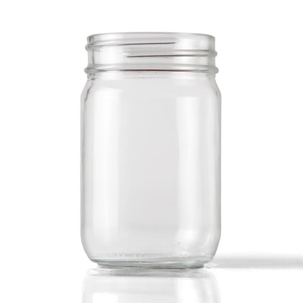 12 oz Glass Jar, Round, Clear, 70-450 