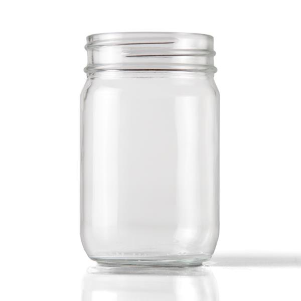 12 oz Glass Jar, Round, Clear, 70-450