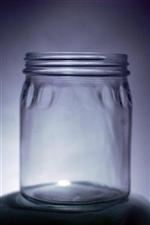 24 oz Glass Jar, Round, Flint, 89-405