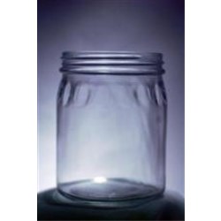24 oz Glass Jar, Round, Flint, 89-405 