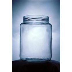 24 oz Glass Jar, Round, Flint, 82-2040 Squat