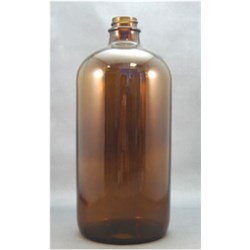 32 oz Glass Boston Round, Round, Amber, 28-400